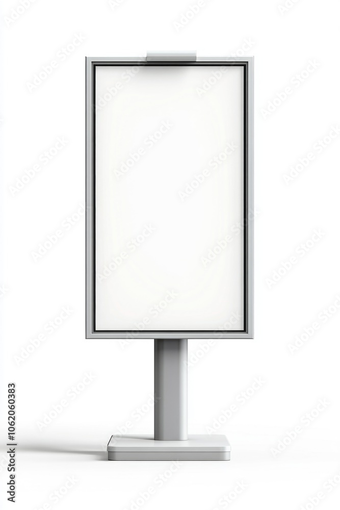 Whiteboard stand with a blank white surface for posting notices and information. Whiteboard stand with a blank white surface for posting notices and information.