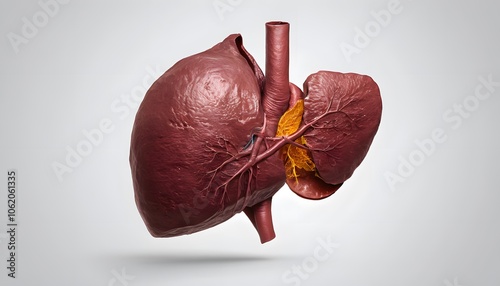 Detailed Illustration of a Human Liver for Medical, Educational, and Health Awareness Purposes photo