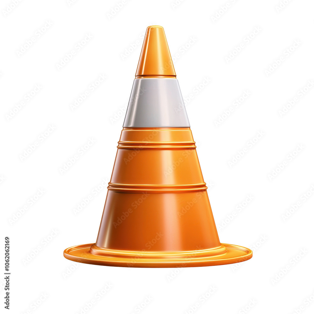 Orange traffic cone on a white isolated background. Orange traffic cone on a white isolated background.
