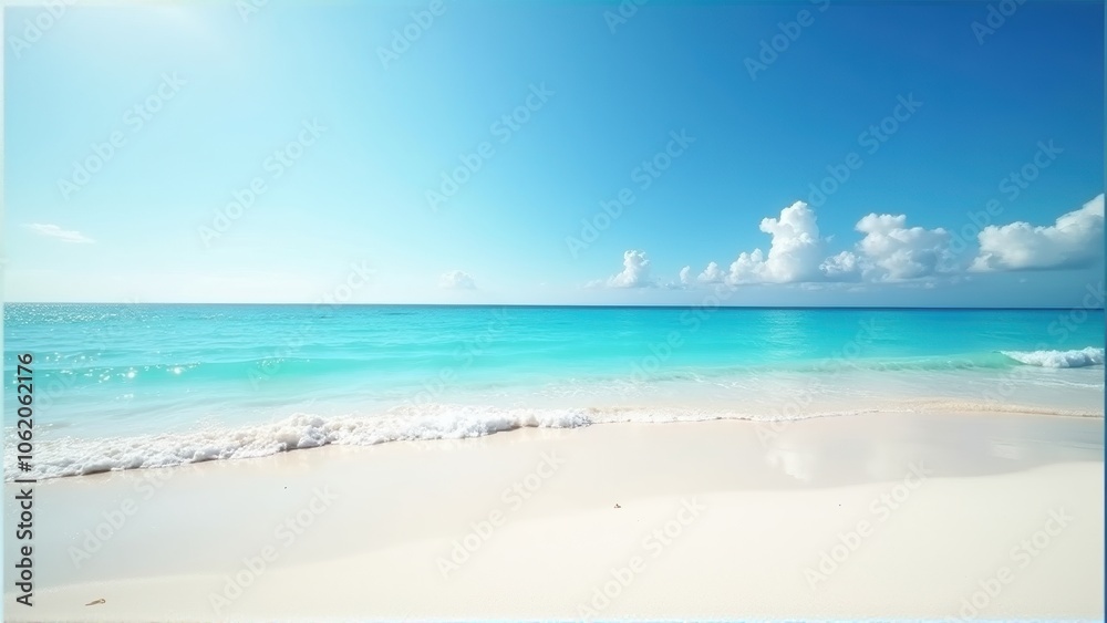 Tranquil Beach with Turquoise Water and White Sand Tranquil Beach with Turquoise Water and White Sand