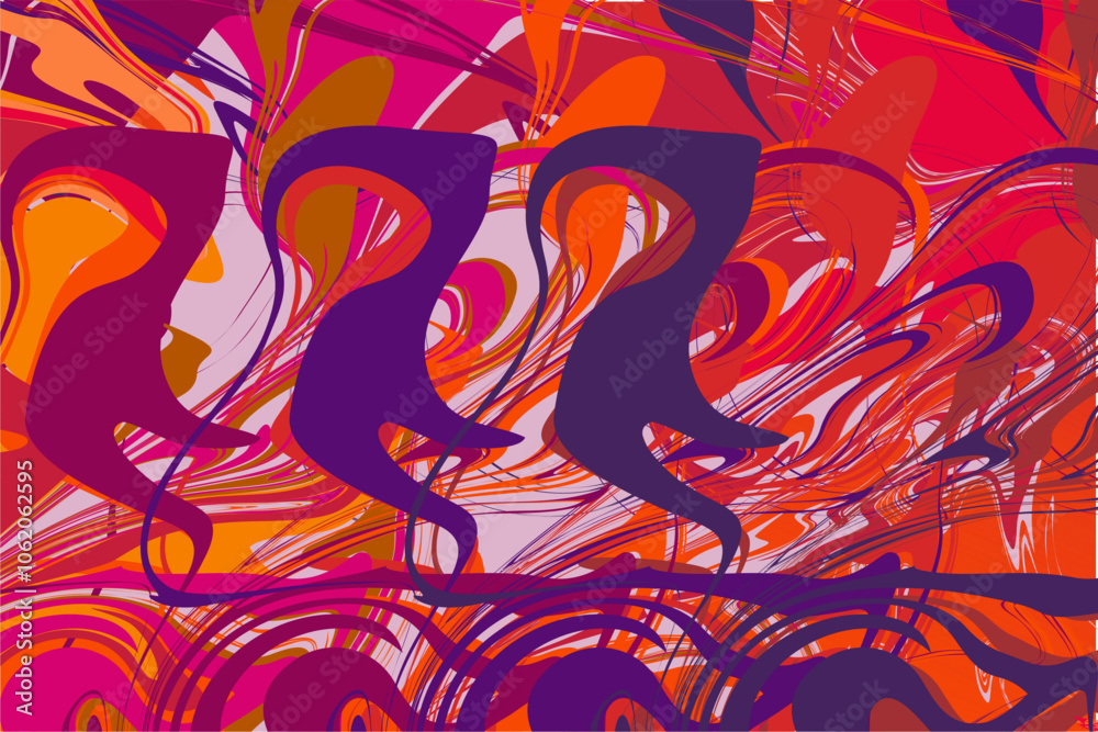 Obraz premium Abstract background, Waves of Emotion in a Fantasy World