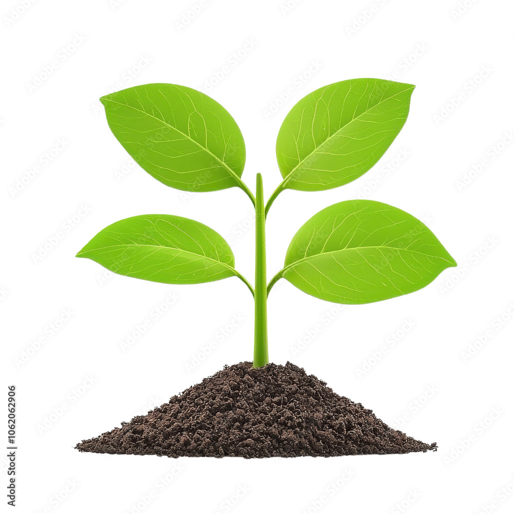 A small green plant sprouting from rich soil, symbolizing growth and new beginnings.