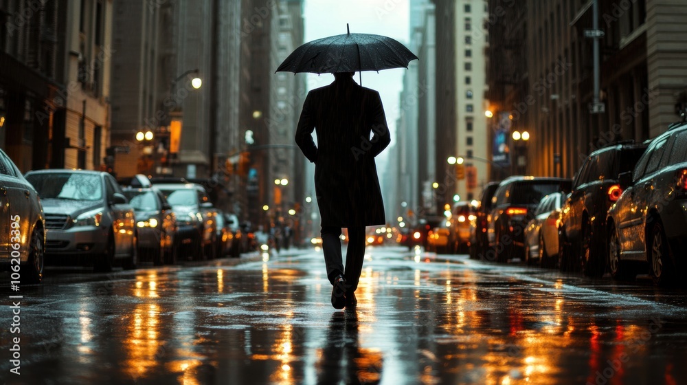 Obraz premium City Rain Umbrella.