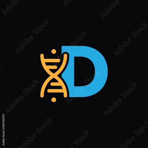 DNA Innovation Symbol With Letter D