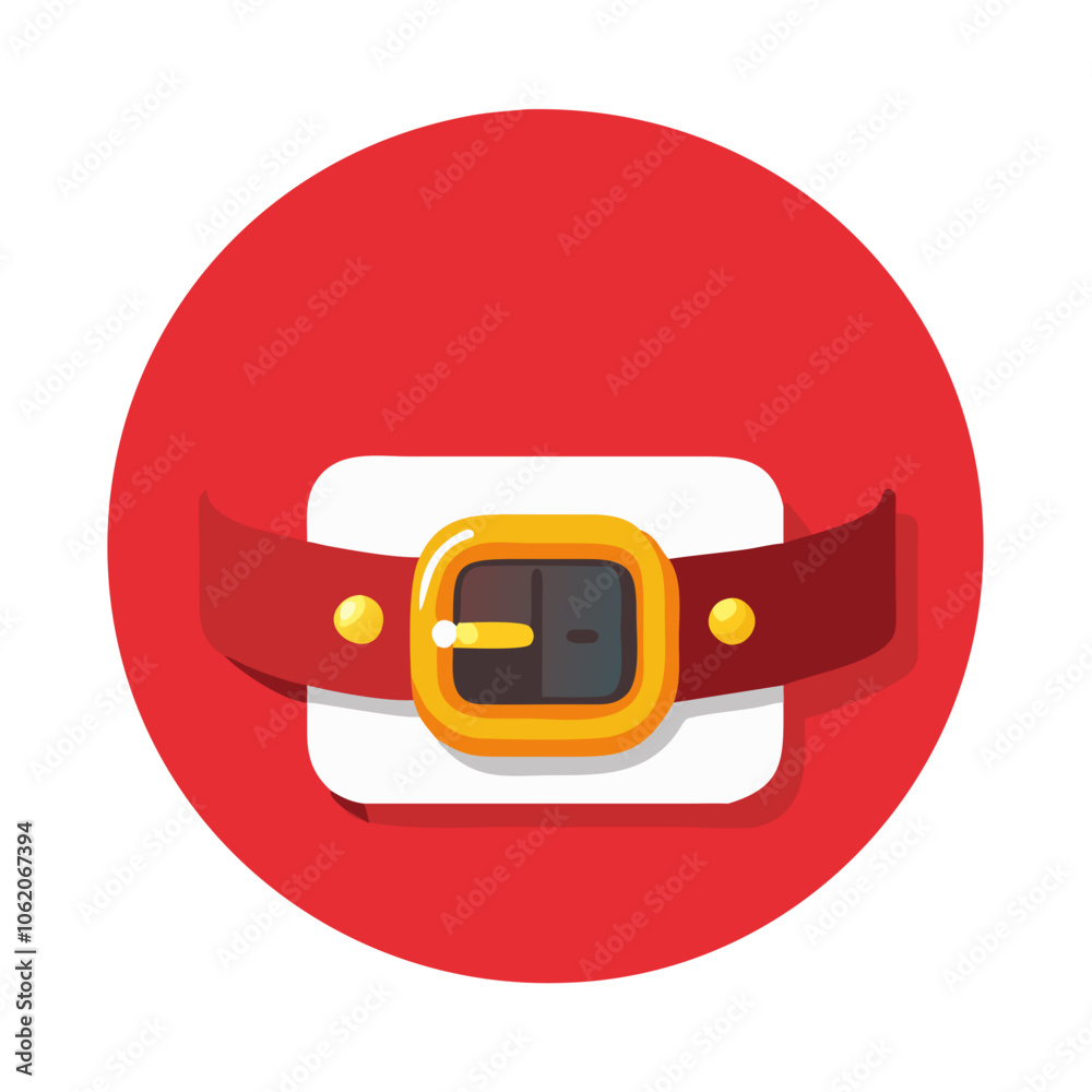Santa belt icon in red and gold holiday style
Santa belt icon in red and gold holiday style