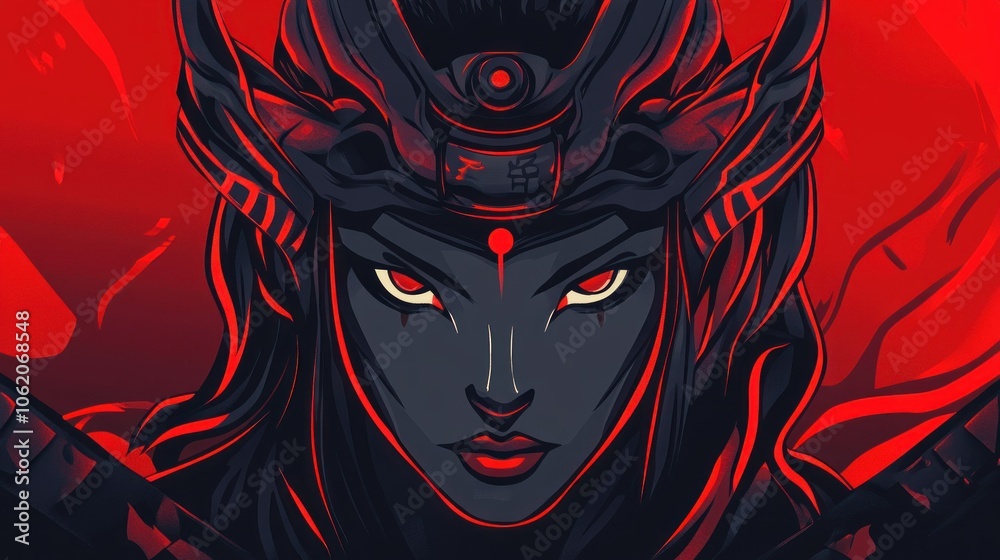 Illustration gaming mascot devil Geisha woman japanese head logo design E-Sport background wallpaper AI generated image Illustration gaming mascot devil Geisha woman japanese head logo design E-Sport background wallpaper AI generated image