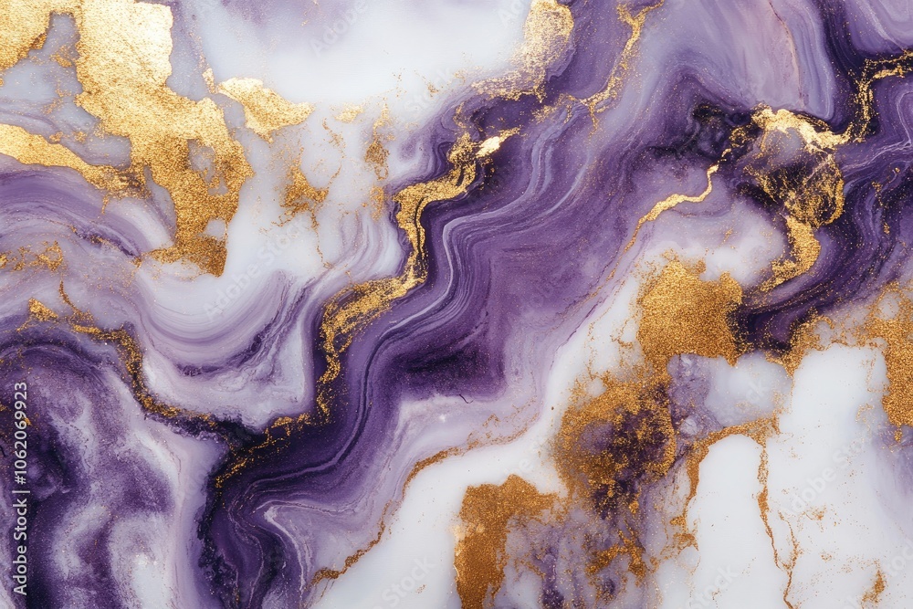 Abstract Swirling Purple and Gold Marble Texture Abstract Swirling Purple and Gold Marble Texture