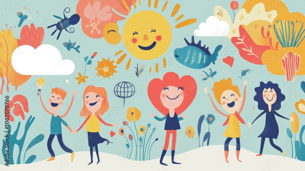 A lively graphic featuring a positive mental health assessment, emphasizing child wellness and healthy lifestyles for World Mental Health Day. A lively graphic featuring a positive mental health assessment, emphasizing child wellness and healthy lifestyles for World Mental Health Day.