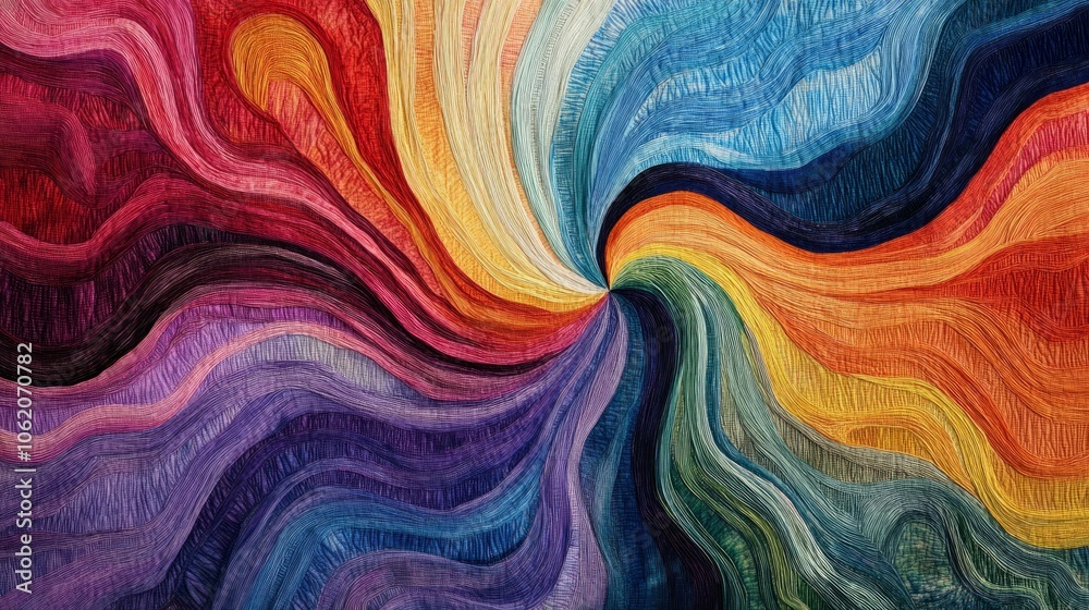 3D Abstract Multicolor Visualization wave curve turning background 3D Abstract Multicolor Visualization wave curve turning background