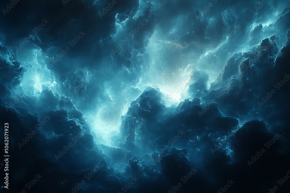 Dark blue stormy sky with dramatic, intense clouds and deep shadows, capturing the powerful and moody atmosphere of an approaching thunderstorm.
Dark blue stormy sky with dramatic, intense clouds and deep shadows, capturing the powerful and moody atmosphere of an approaching thunderstorm.