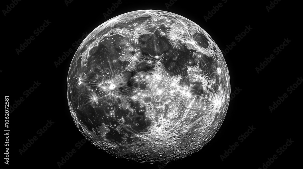 Fototapeta premium Closeup of the moon on a dark background.