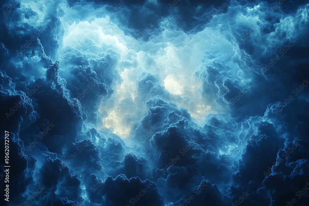 Dark blue stormy sky with dramatic, intense clouds and deep shadows, capturing the powerful and moody atmosphere of an approaching thunderstorm.
Dark blue stormy sky with dramatic, intense clouds and deep shadows, capturing the powerful and moody atmosphere of an approaching thunderstorm.
