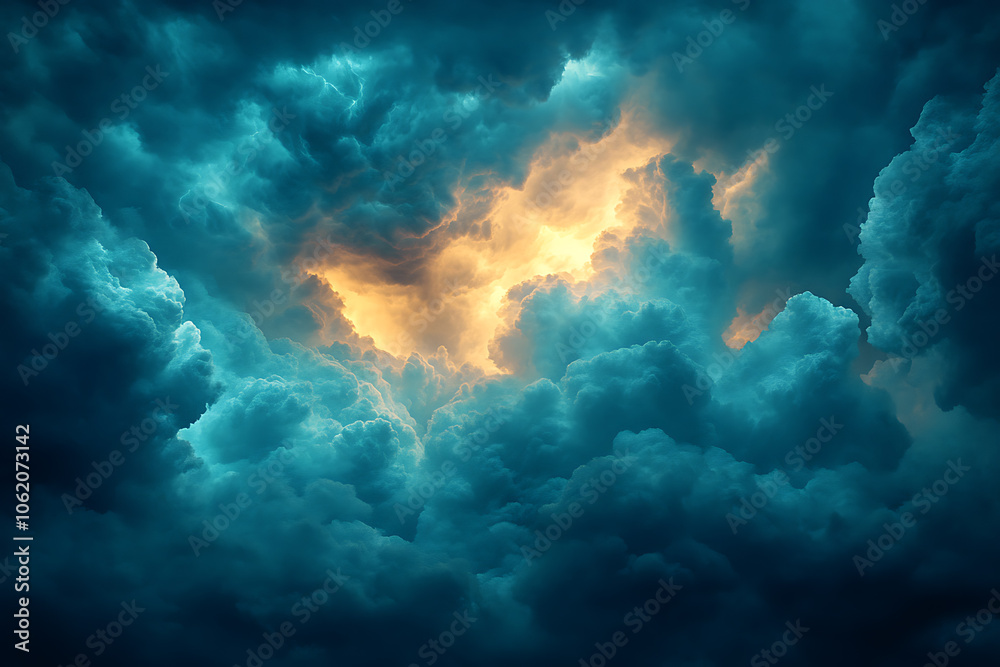 Dark blue stormy sky with dramatic, intense clouds and deep shadows, capturing the powerful and moody atmosphere of an approaching thunderstorm.
Dark blue stormy sky with dramatic, intense clouds and deep shadows, capturing the powerful and moody atmosphere of an approaching thunderstorm.