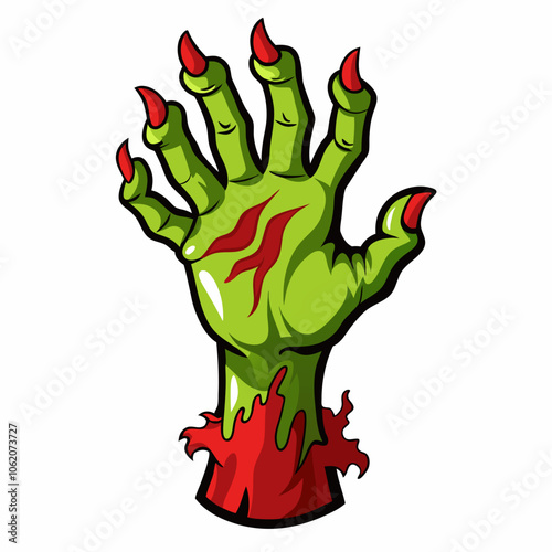 zombie-hand-white-background