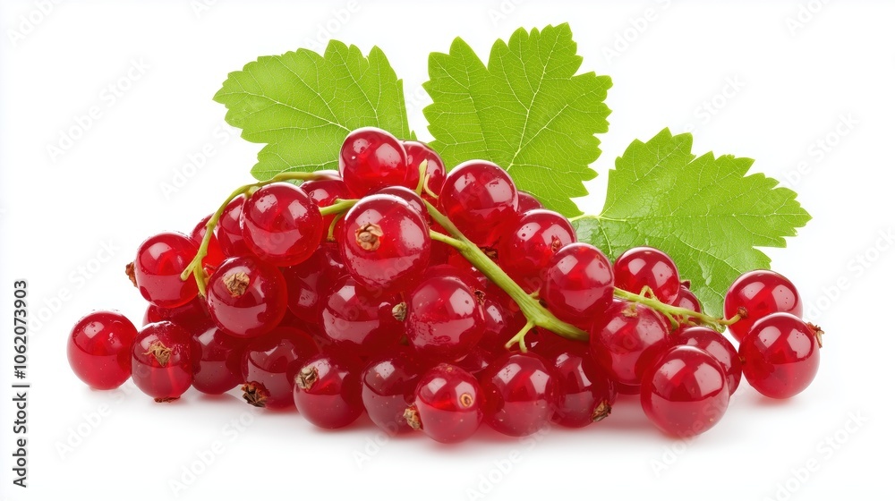 A bunch of red berries with green leaves. The berries are small and round. The leaves are green and have a few drops of water on them A bunch of red berries with green leaves. The berries are small and round. The leaves are green and have a few drops of water on them