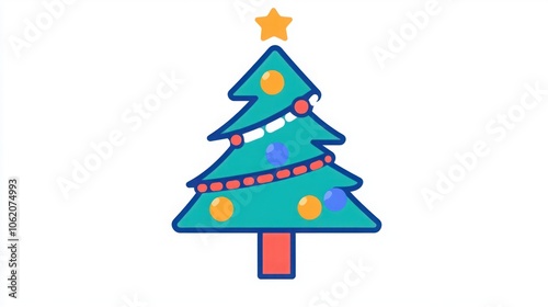 Wallpaper Mural Single Line Drawing of Christmas Lights on White Background Torontodigital.ca