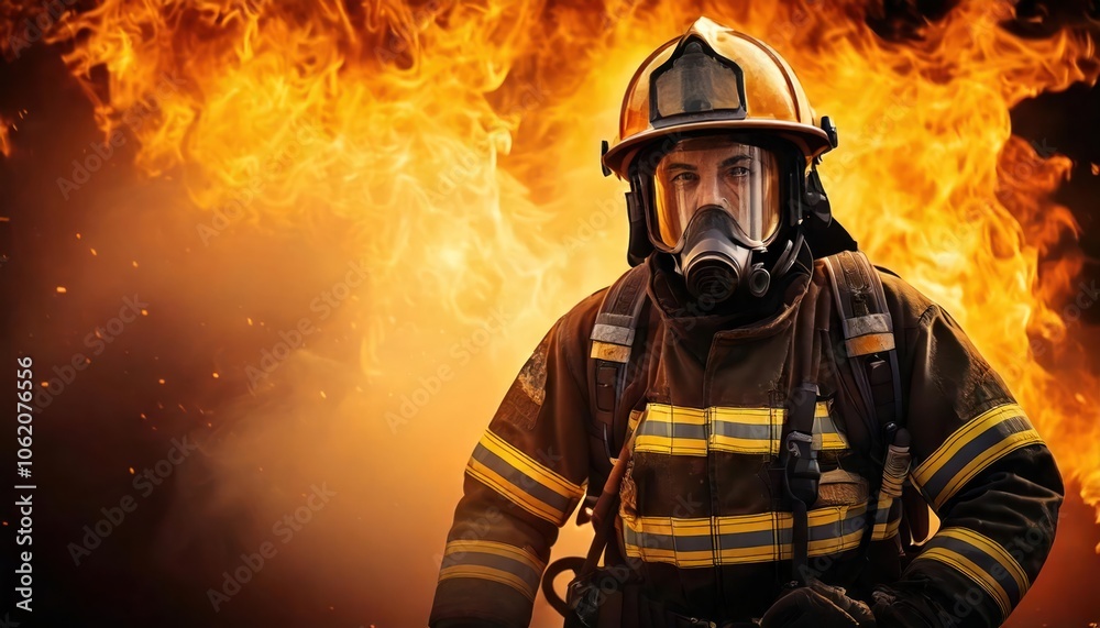 911. Firefighters at work against the backdrop of a raging flame. Through smoke and ashes, 911. Firefighters at work against the backdrop of a raging flame. Through smoke and ashes,