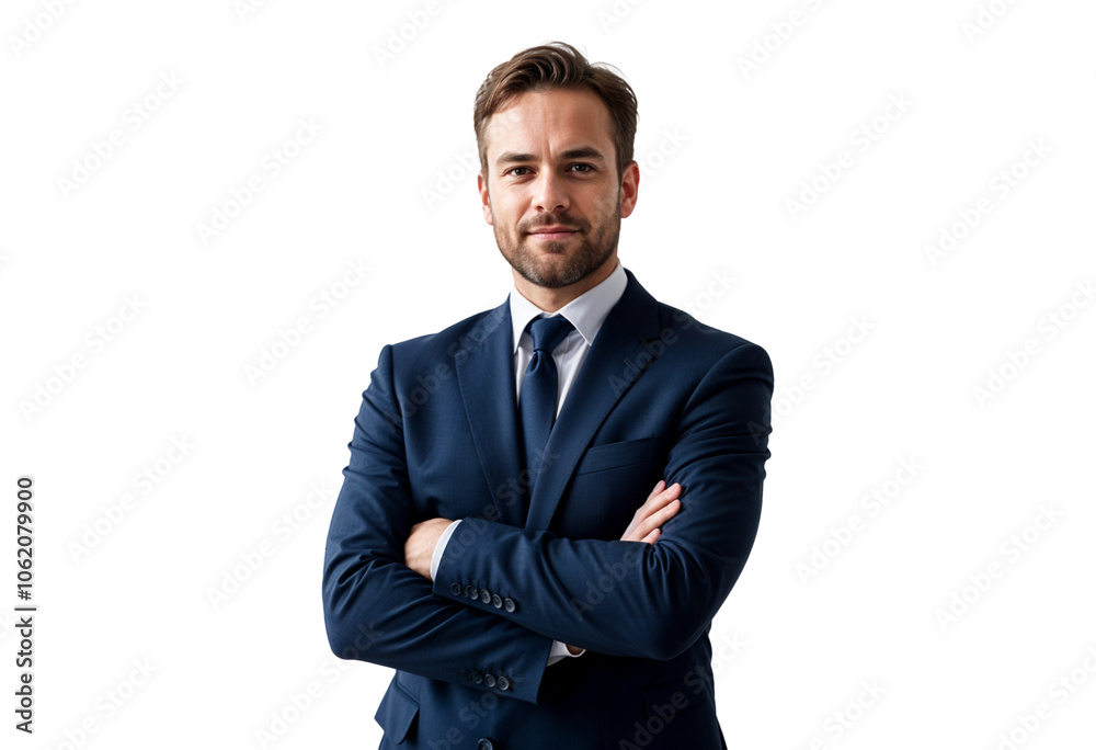 Attractive young businessman with crossed arms Attractive young businessman with crossed arms