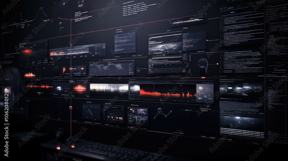 Fototapeta premium A visually engaging timeline highlighting the evolution of video editing software tools, perfect for showcasing post-production advancements.