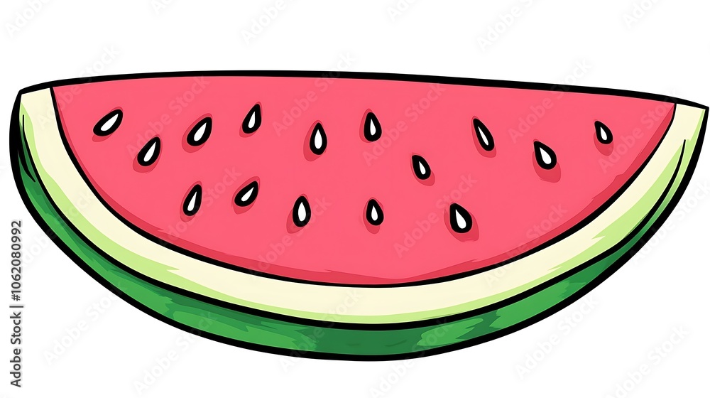 Vibrant Slice of Watermelon with Bold Lines Vibrant Slice of Watermelon with Bold Lines