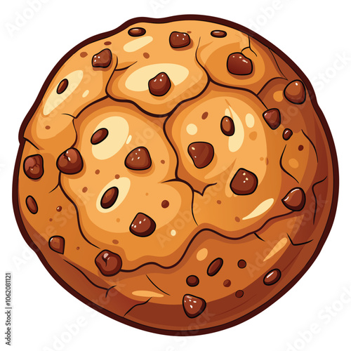 Oatmeal Raisin Cookie vector illustration Isolated white background.