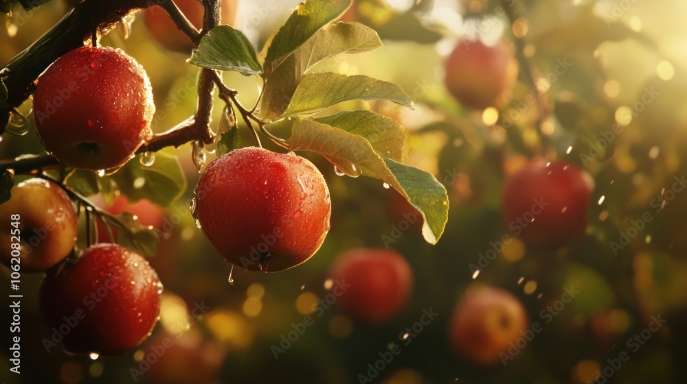 Red Apples on a Branch