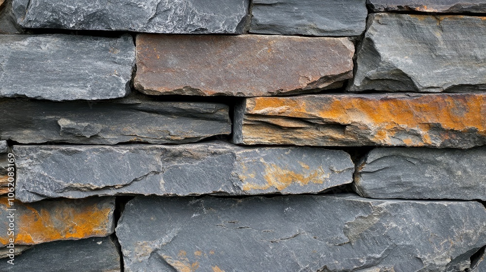 Close-up of slate stone showing natural texture, ideal for an abstract and elegant design aesthetic Close-up of slate stone showing natural texture, ideal for an abstract and elegant design aesthetic