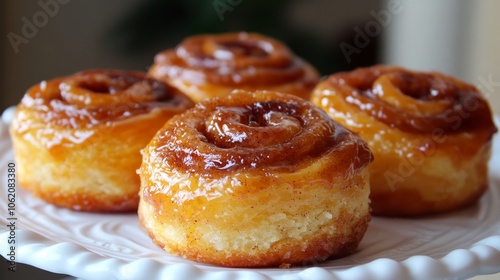 Rolls of sweet, fluffy cinnamon with a thick, sticky frosting on top