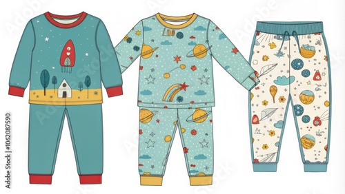 Cozy kids' sleepwear with fun space prints, ideal for imagining galactic escapades during bedtime