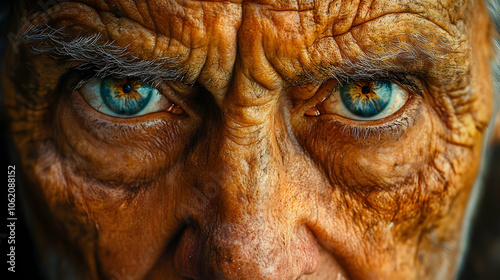 Closeup of an Elderly Person's Eyes - Realistic Photo