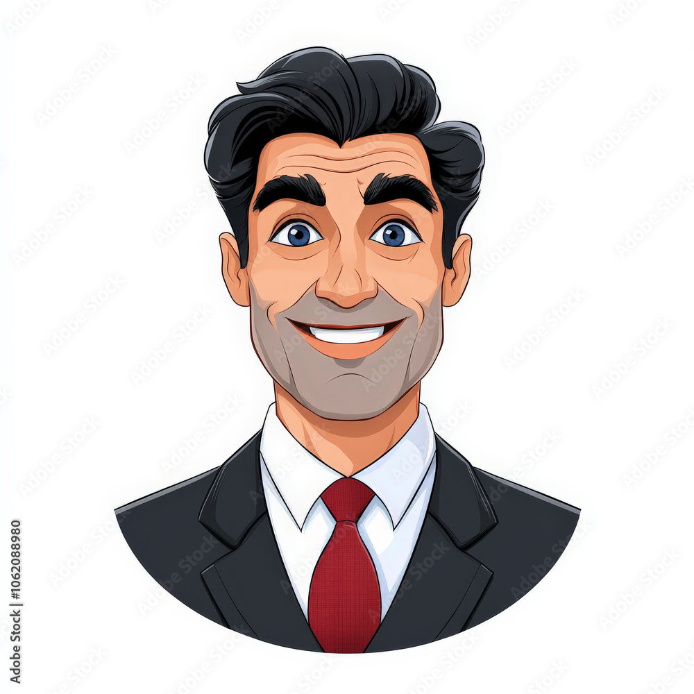 Stylish Cartoon Man in Professional Attire Stylish Cartoon Man in Professional Attire
