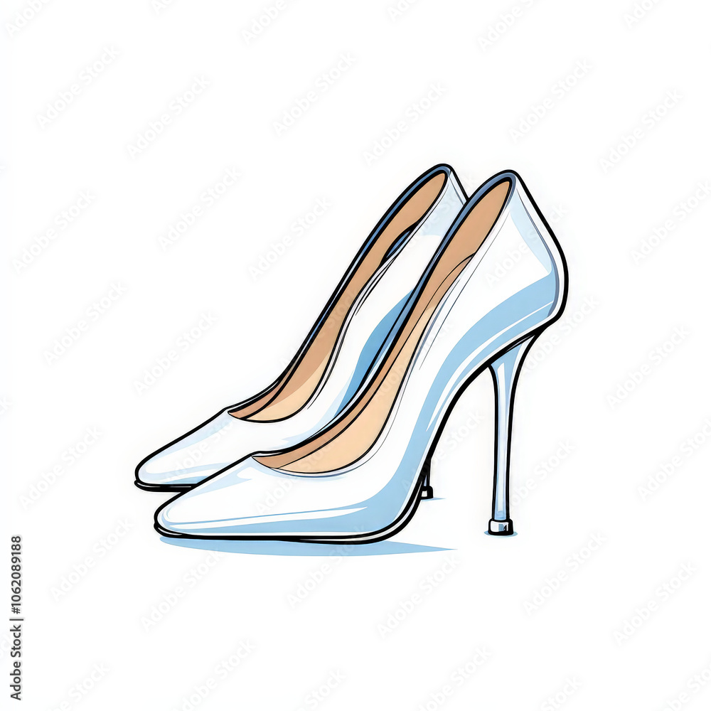 Stylish Cartoon Illustration of Designer Shoes