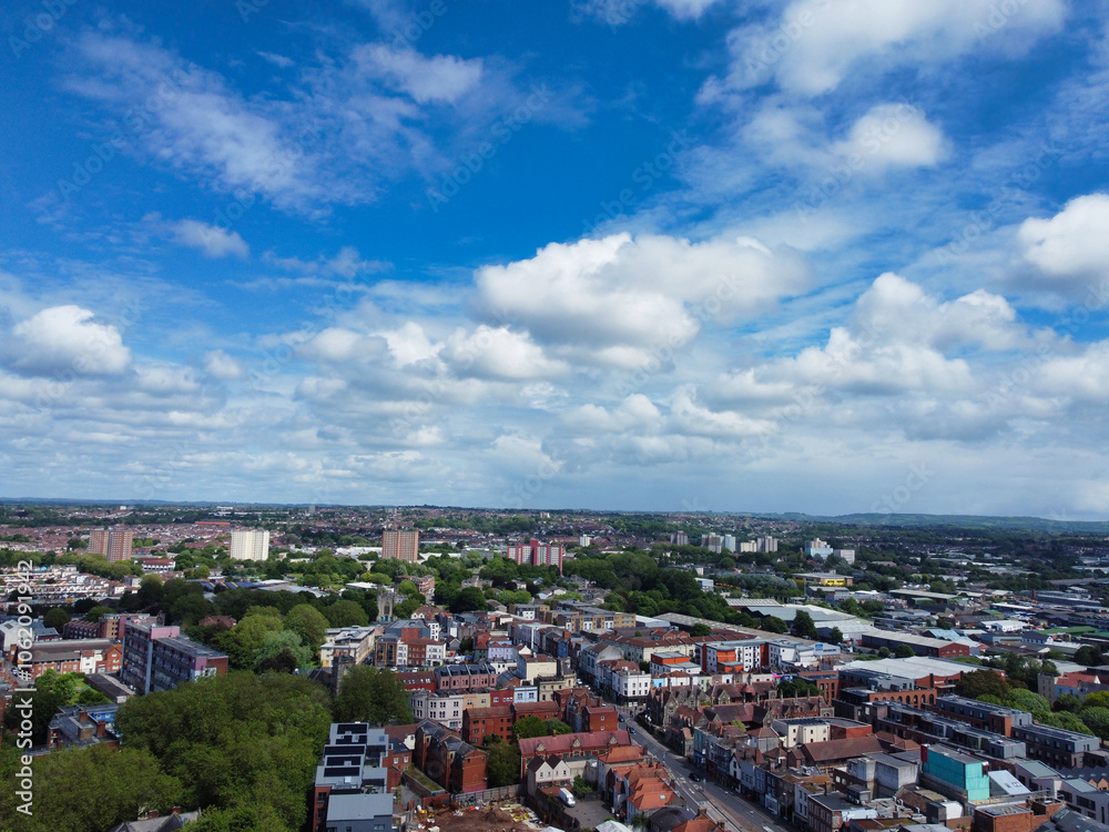 Aerial View of Buildings at Central Bristol City of Southwest of England, United Kingdom. The High Angle Footage Was Captured with Drone's Camera from High Altitude on May 27th, 2024. Aerial View of Buildings at Central Bristol City of Southwest of England, United Kingdom. The High Angle Footage Was Captured with Drone's Camera from High Altitude on May 27th, 2024.