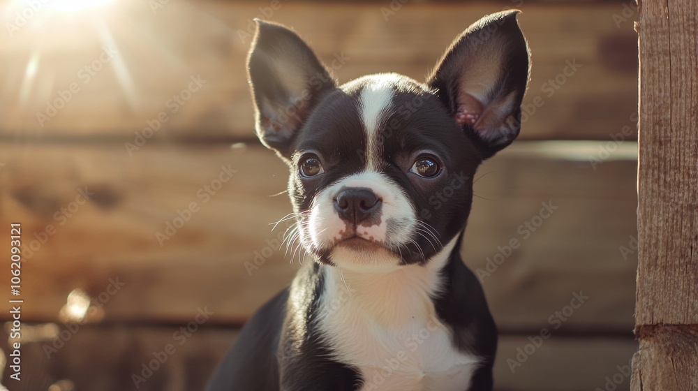 Boston Terrier Puppy.