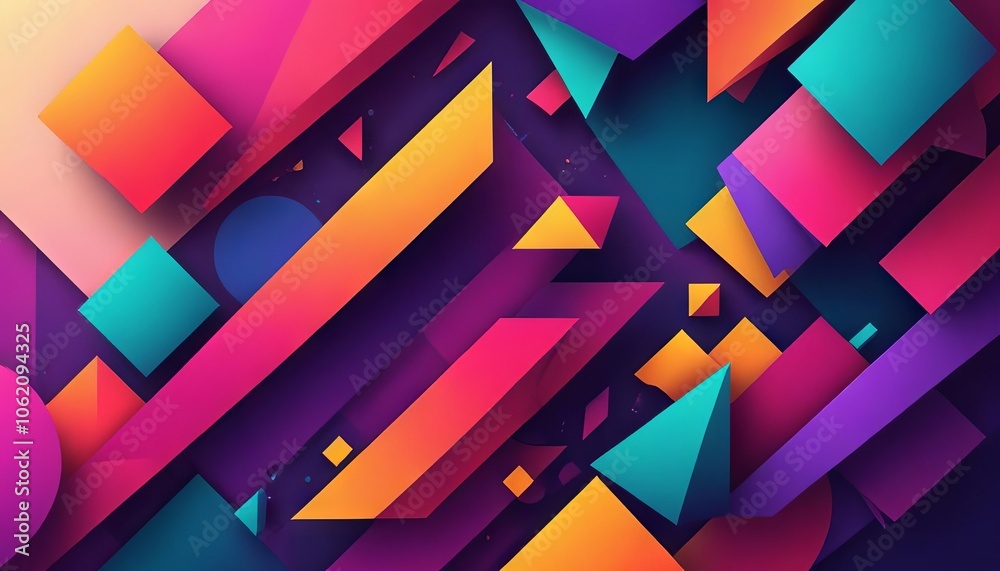 Colorful abstract geometric background with triangles and a seamless design featuring a vibrant mosaic of shapes in bright blue and pink hues Colorful abstract geometric background with triangles and a seamless design featuring a vibrant mosaic of shapes in bright blue and pink hues