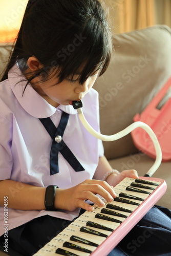 Girl with Melodeon photo