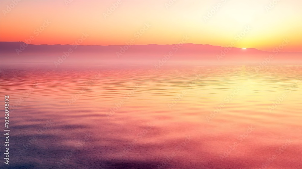 Obraz premium Tranquil Sunrise Over the Dead Sea