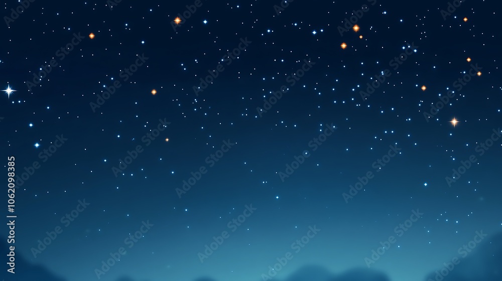 Dreamy night sky with soft stars and open space for text
Dreamy night sky with soft stars and open space for text