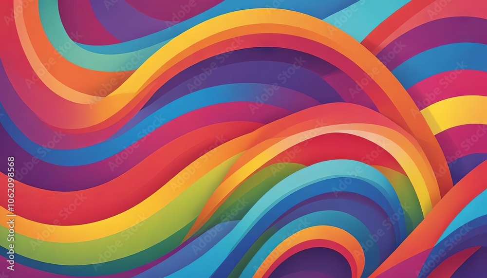 A vibrant abstract background featuring a rainbow of colors, circles, and seamless patterns that create a bright and lively design A vibrant abstract background featuring a rainbow of colors, circles, and seamless patterns that create a bright and lively design