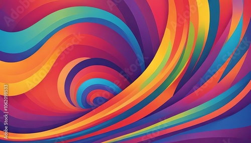 Vibrant abstract background featuring colorful circles in a swirling, psychedelic design with a rainbow palette and bright textures, perfect for a lively wallpaper or artistic backdrop