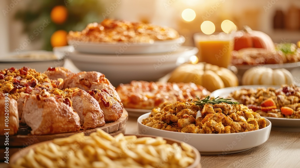 Delightful autumn feast savoring thanksgiving's best dishes with family and friends Delightful autumn feast savoring thanksgiving's best dishes with family and friends