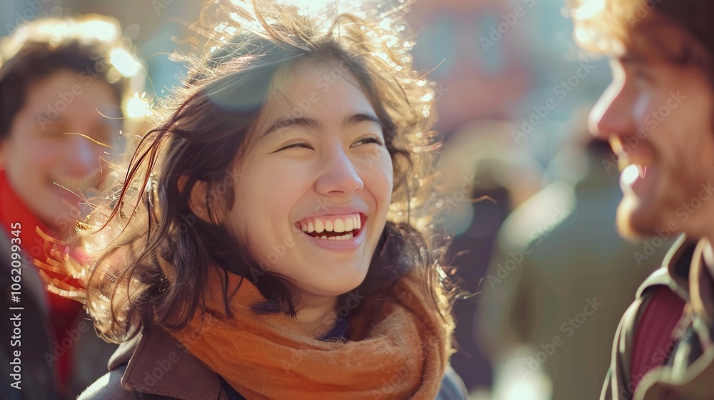 A group of friends laughing together in a bright and joyful setting. The scene is warm and positive, highlighting friendship and happiness. A group of friends laughing together in a bright and joyful setting. The scene is warm and positive, highlighting friendship and happiness.