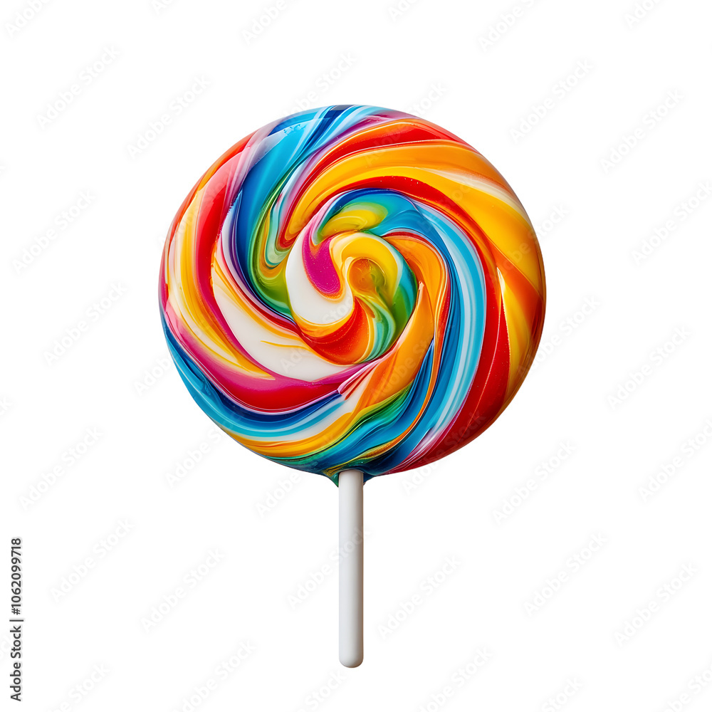 A delicious colourful round lollipop isolated on transparent and white background A delicious colourful round lollipop isolated on transparent and white background