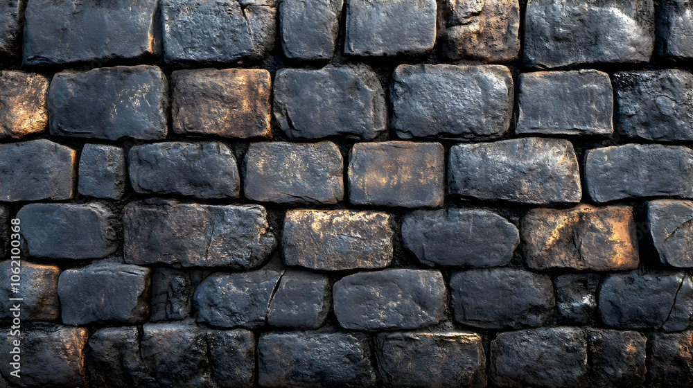 Dark Stone Wall Background - Close-up of Rough Texture Dark Stone Wall Background - Close-up of Rough Texture