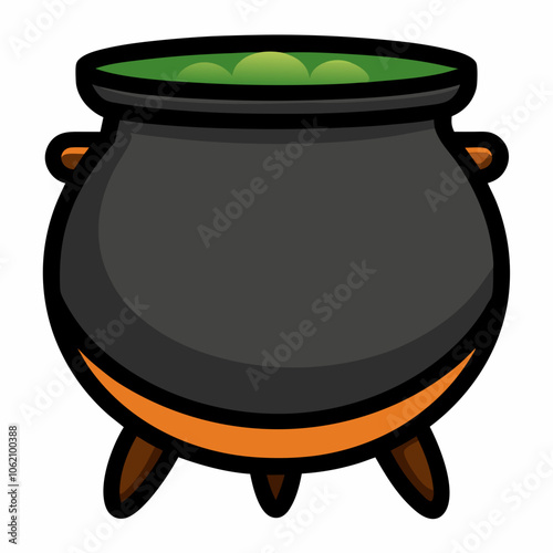 White Background Cauldron Vector