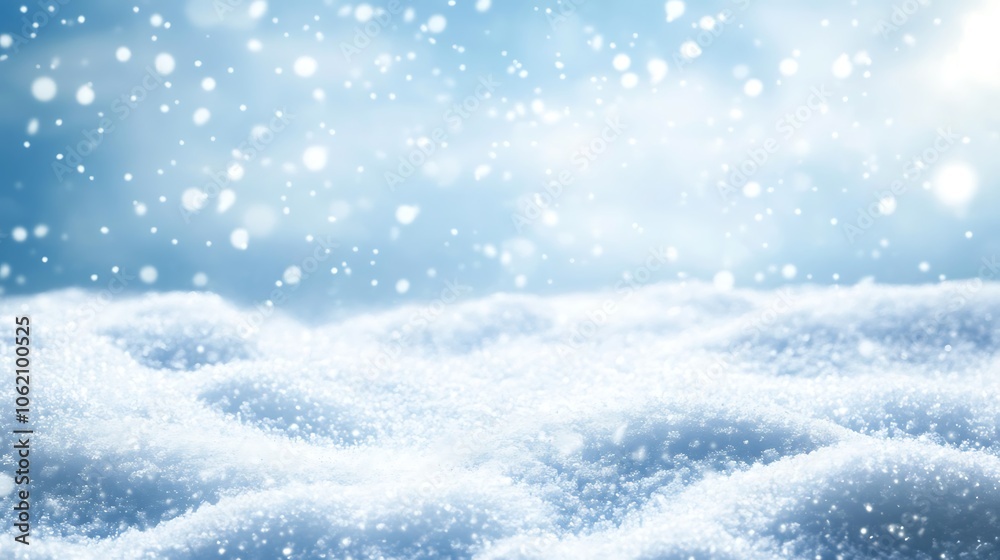 A soft, blurred snowy landscape with a clear, open sky for text A soft, blurred snowy landscape with a clear, open sky for text