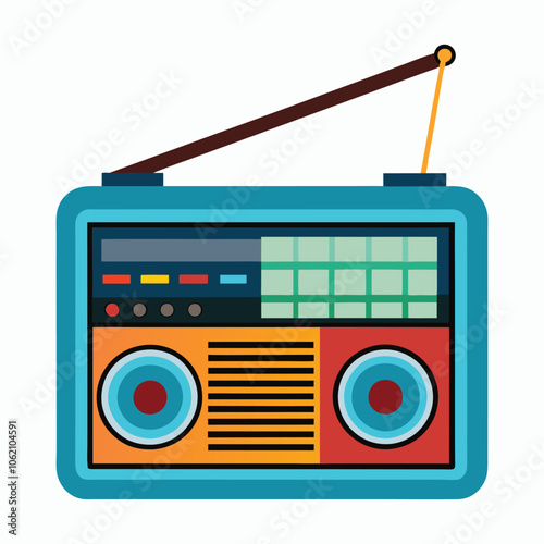 vector radio on white background