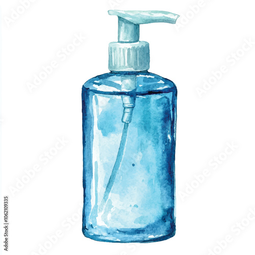 Hand sanitizer watercolor clipart illustration