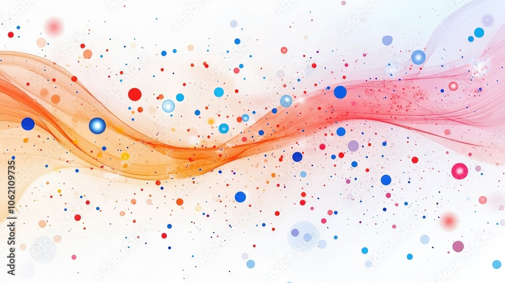 Bright dots scattered with delicate abstract lines in the background, creating a lively pattern Bright dots scattered with delicate abstract lines in the background, creating a lively pattern