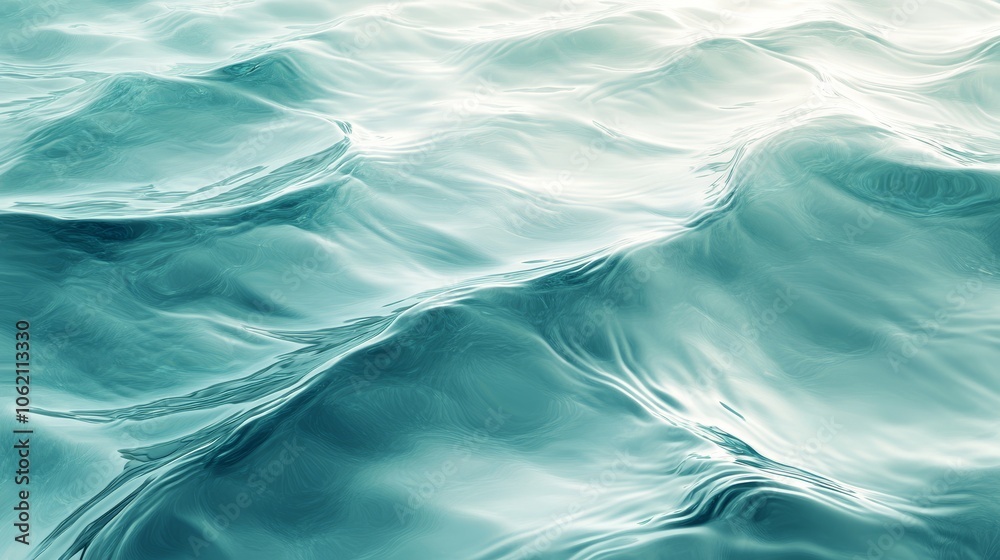 Obraz premium Serene Waves with Light Patterns in Blues and Greens